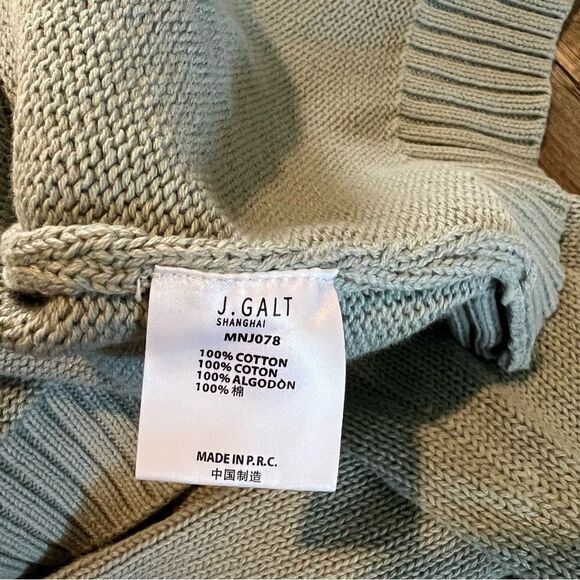 John Galt Light Blue Billie Cardigan Sweater V Neck Cable Knit Cropped - Picture 7 of 7